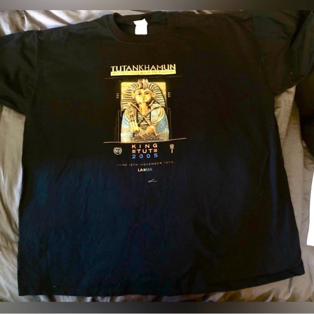 TUTANKHAMUN Golden Age of Pharaohs King Tut 2005 LACMA TShirt Men’s sz 2XL NEW